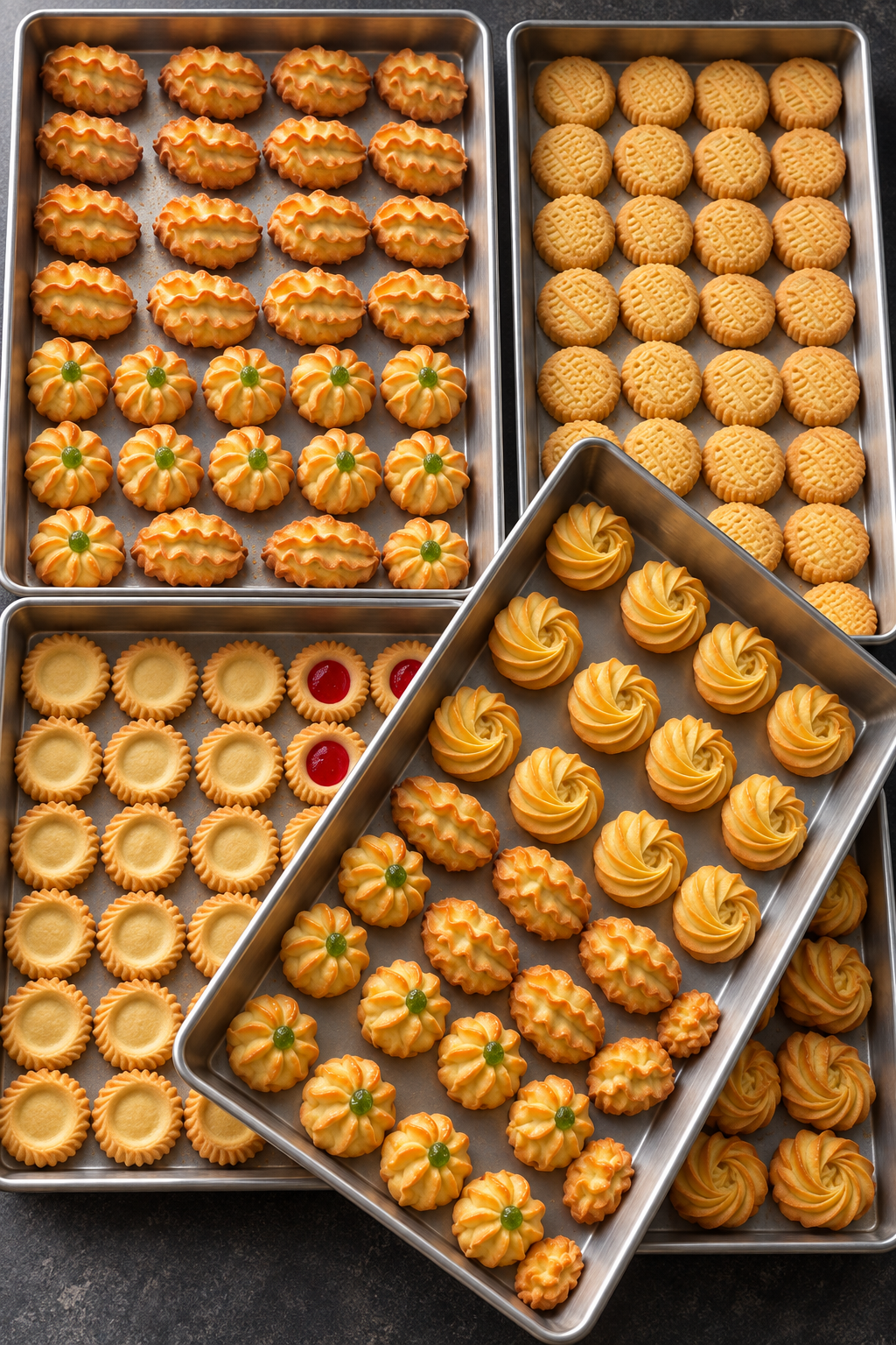 Barena golden butter biscuits on baking trays
