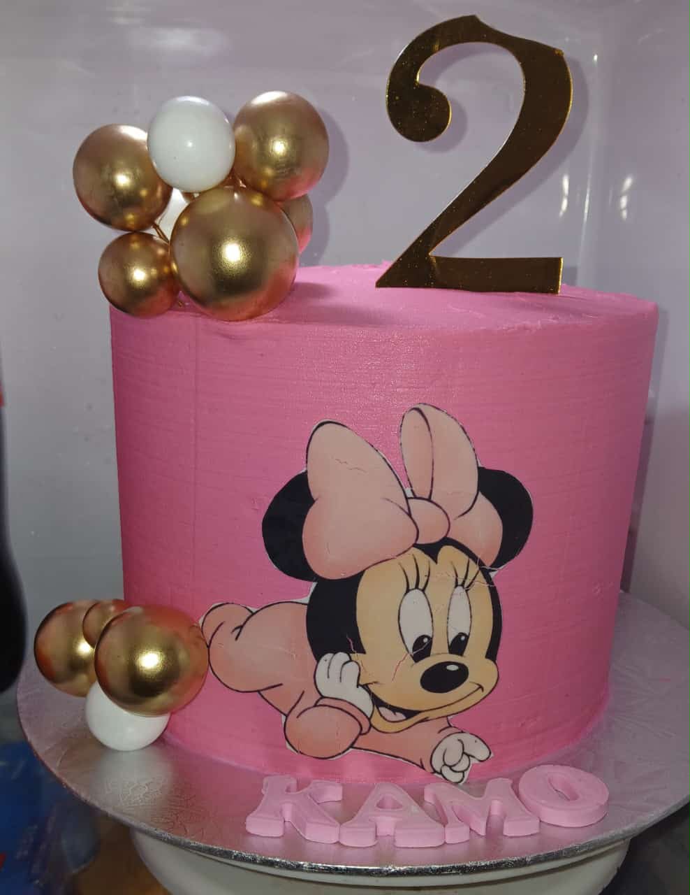 Pink second birthday cake