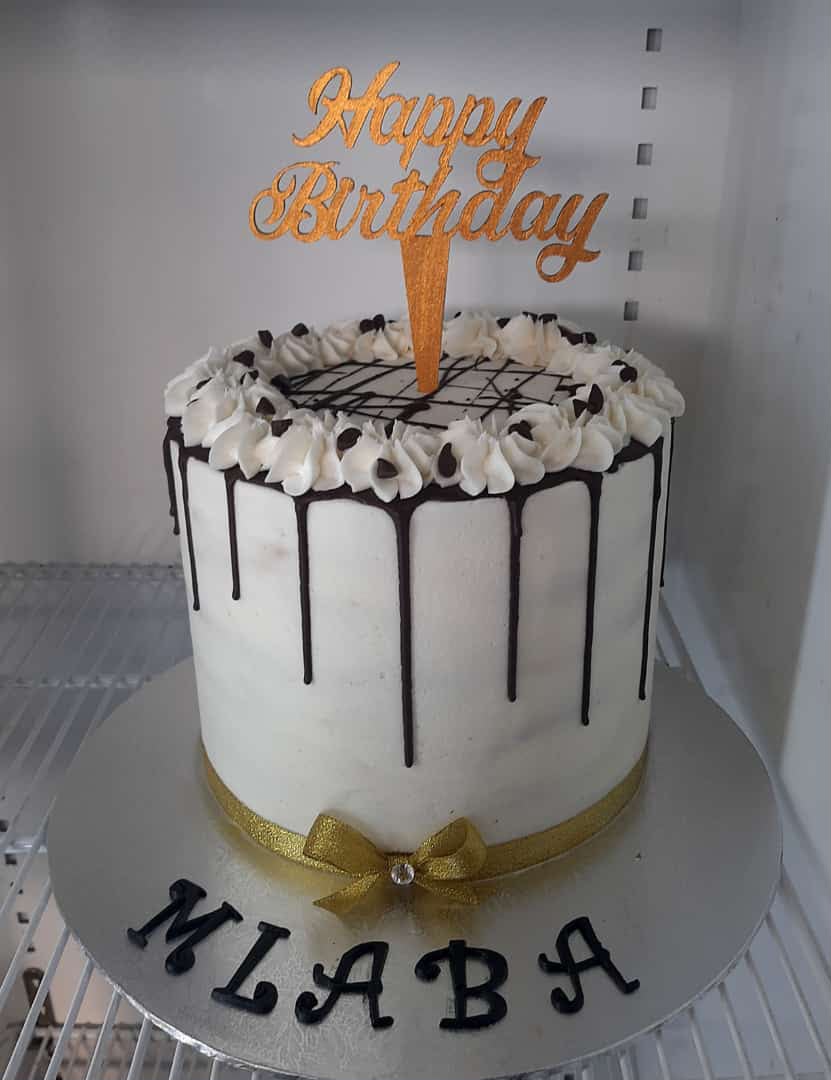 Chocolate drip birthday cake