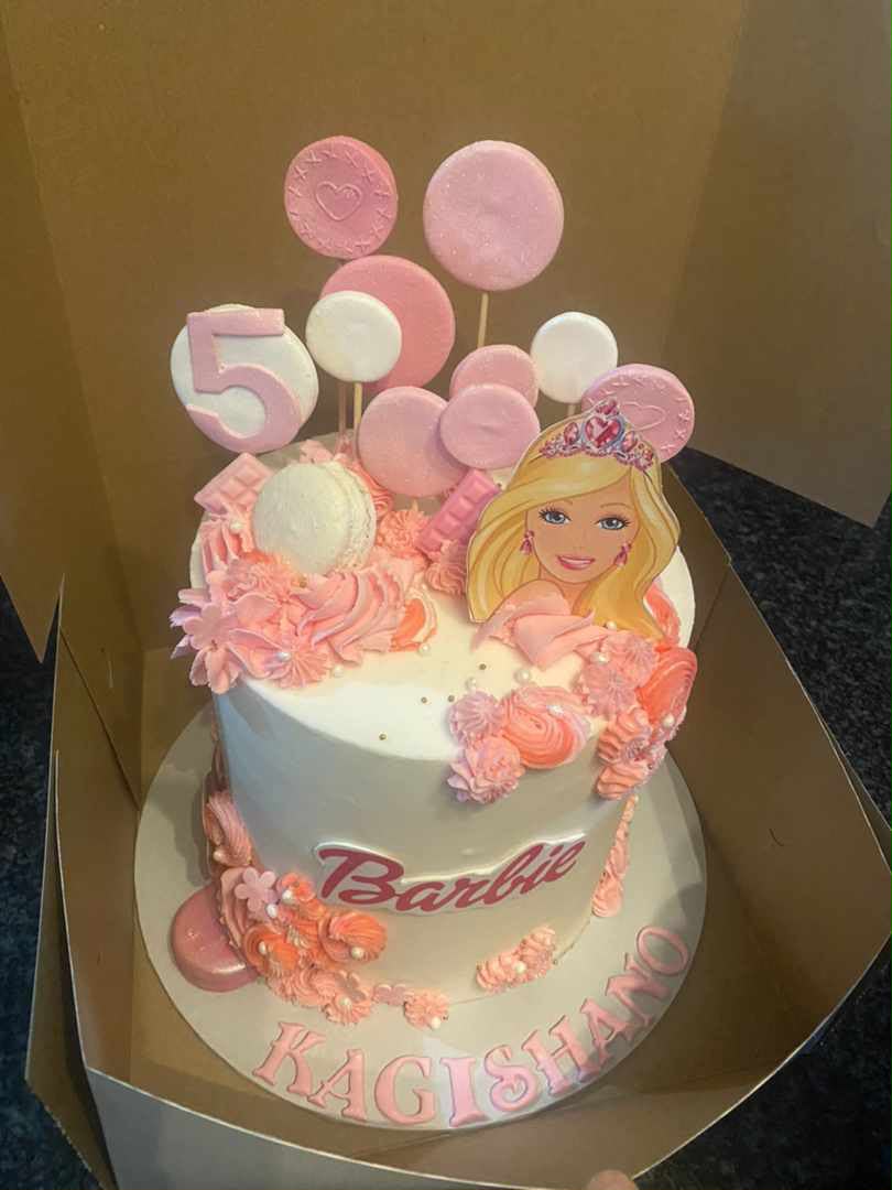 Pink princess birthday cake